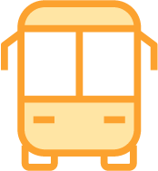 オレンジ色のバス